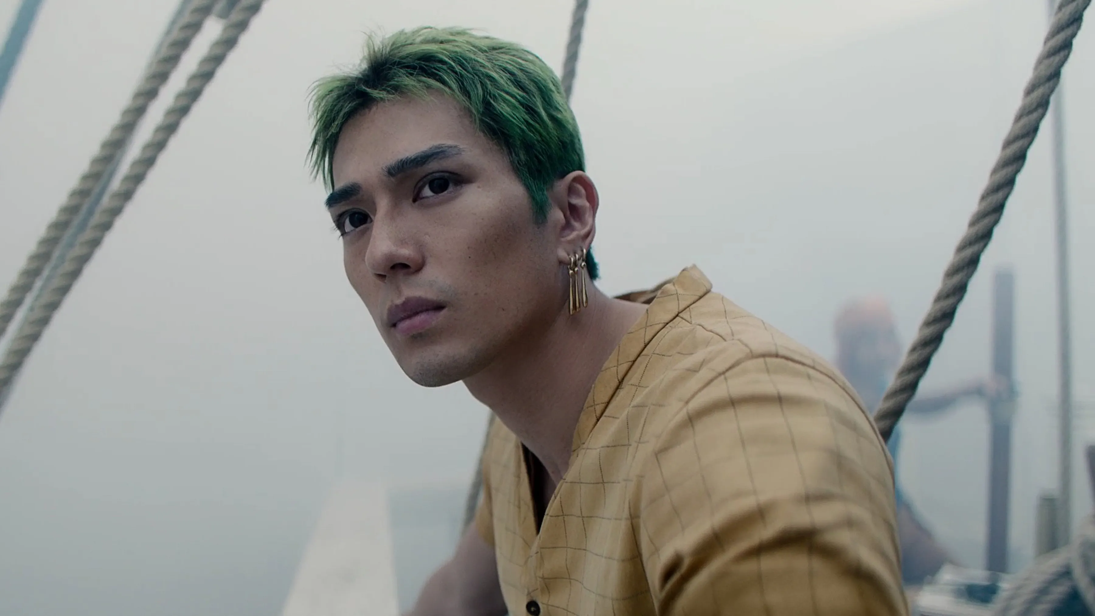 霧の向こうを見据えるゾロ